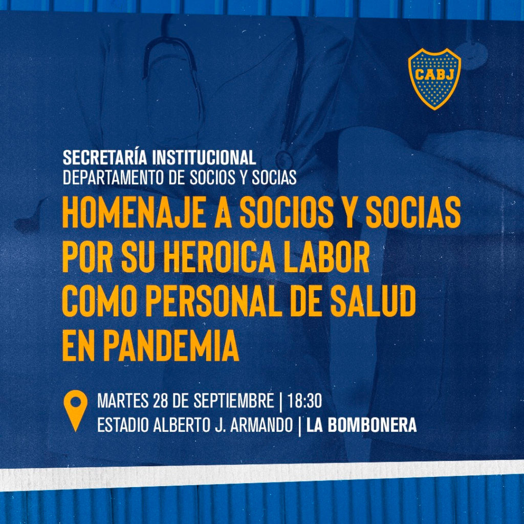 Boca homenajeó a los socios que trabajan en Salud